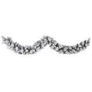 9' Flocked Christmas Artificial Garland with 180 Bendable Branches